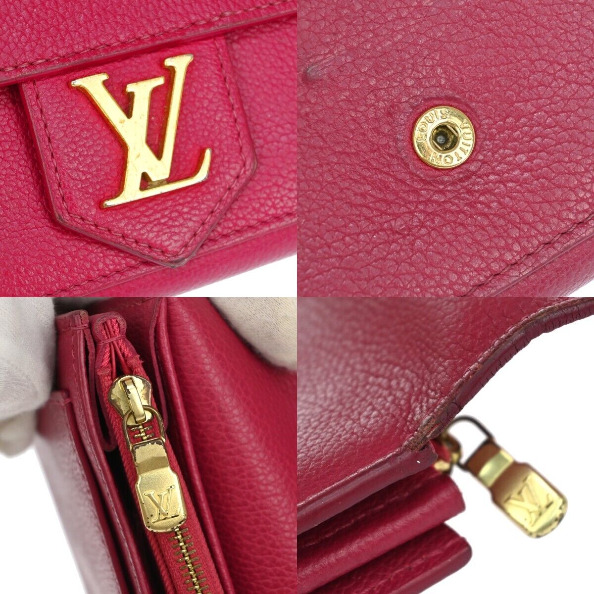 LOUIS VUITTON Portefeuille Lockme Long Wallet  Leather Fuchsia M61277 65EA270