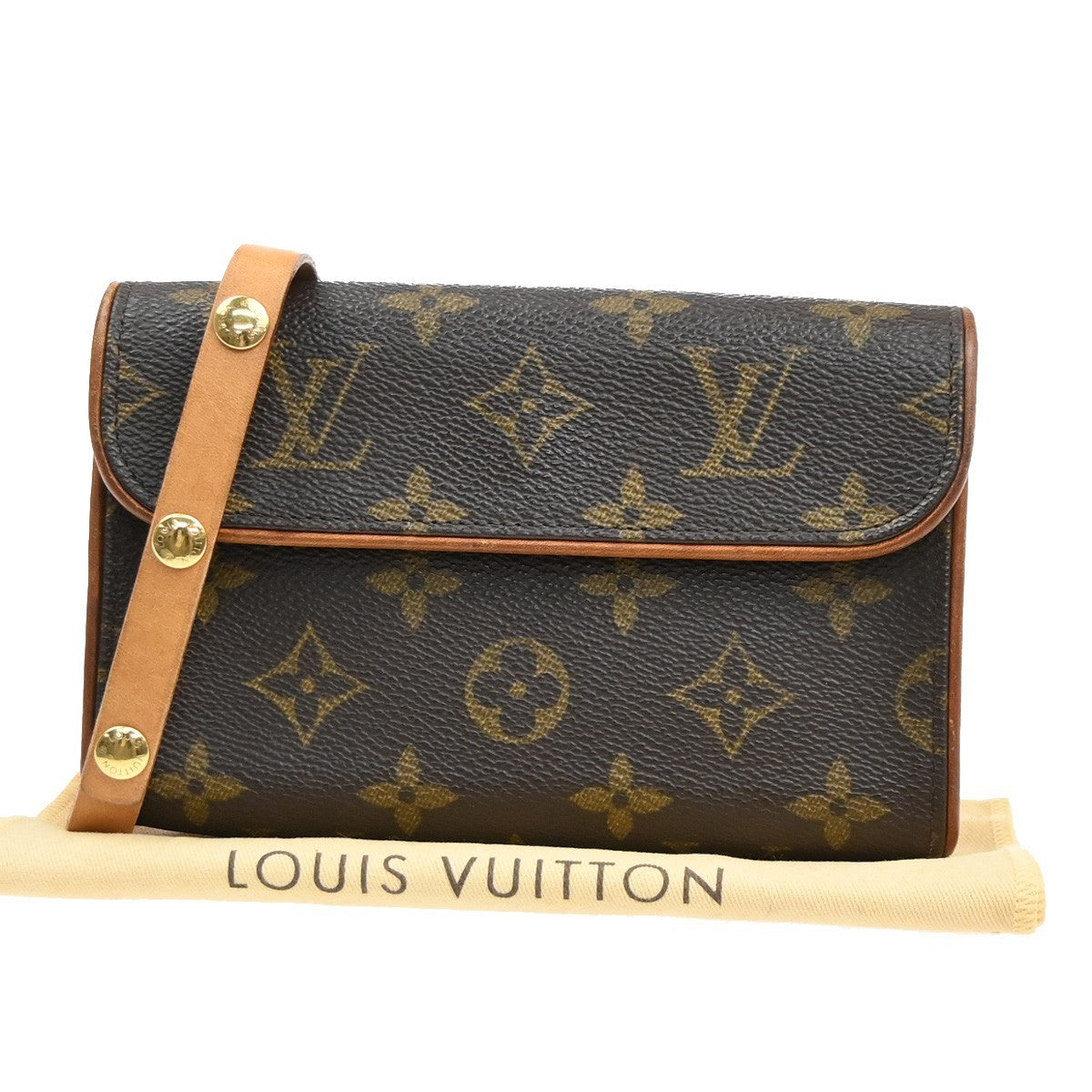 LOUIS VUITTON Pochette Florentine Bum Bag Monogram Leather Brown M51855 88MA631