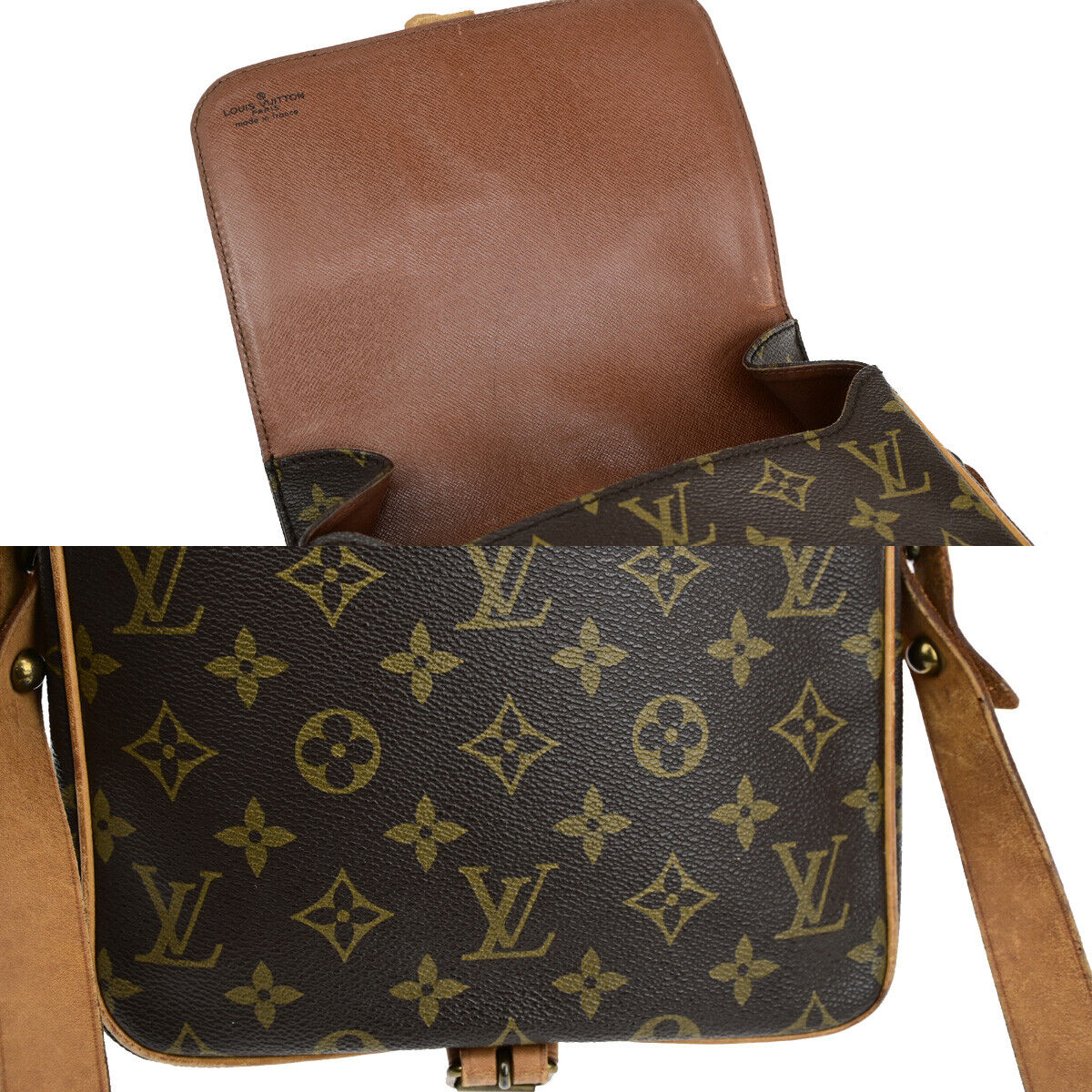 LOUIS VUITTON Cartouchiere MM Shoulder Bag Monogram Leather Brown M51253 34YF498