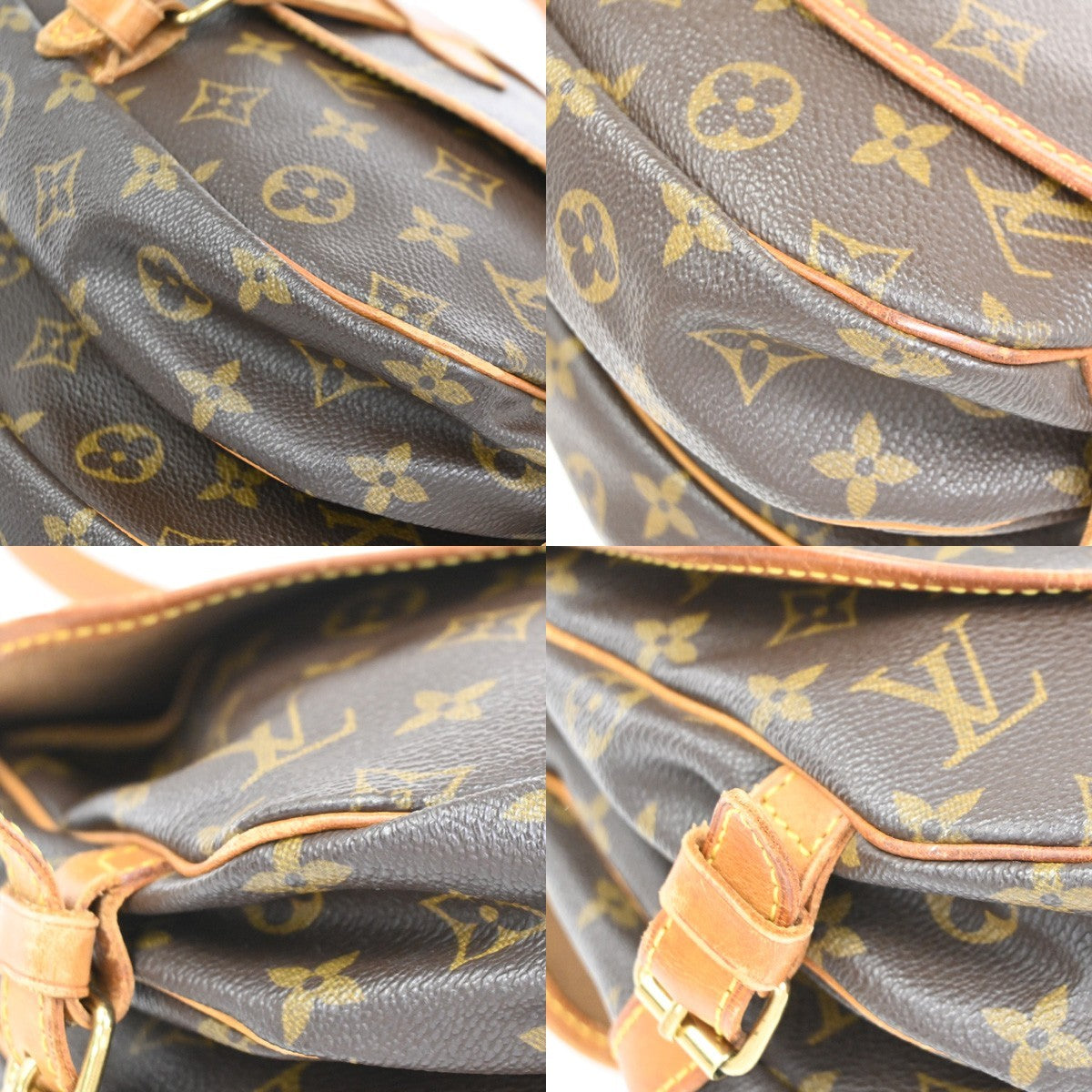 LOUIS VUITTON Logo Saumur 30 Shoulder Bag Monogram Leather BN M42256 30CA946
