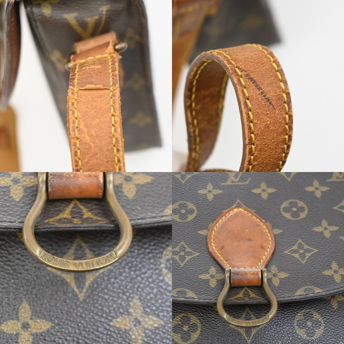 LOUIS VUITTON Saint Cloud GM Shoulder Bag Monogram Leather Brown M51242 38PA011
