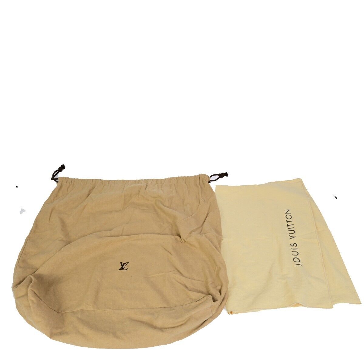 LOUIS VUITTON Logo 10 Set Dust Bag Drawstring Canvas Cotton Beige Brown 09FA766