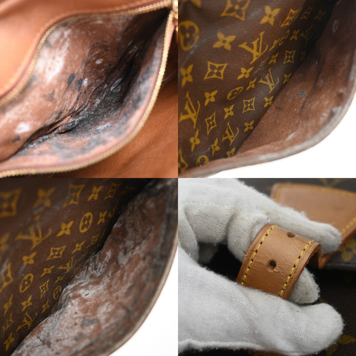 LOUIS VUITTON Jeune Fille GM Shoulder Bag Monogram Leather Brown M51225 32EF979