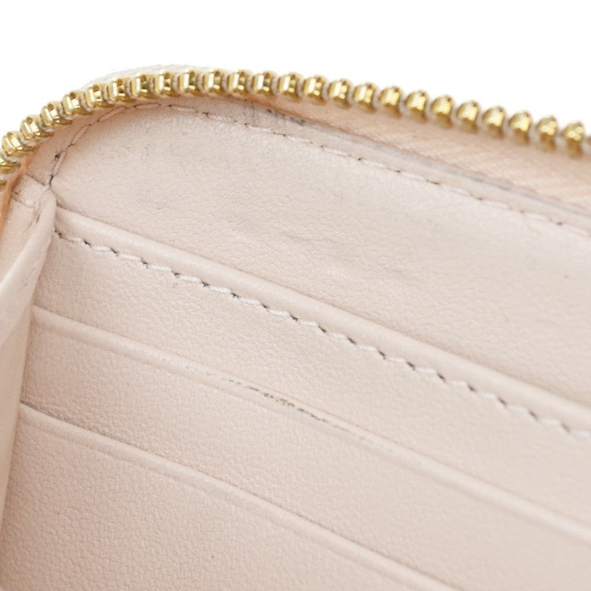 CHRISTIAN DIOR Logo Cannage Zipper Around Long Wallet Leather Pink GHW 80KB338