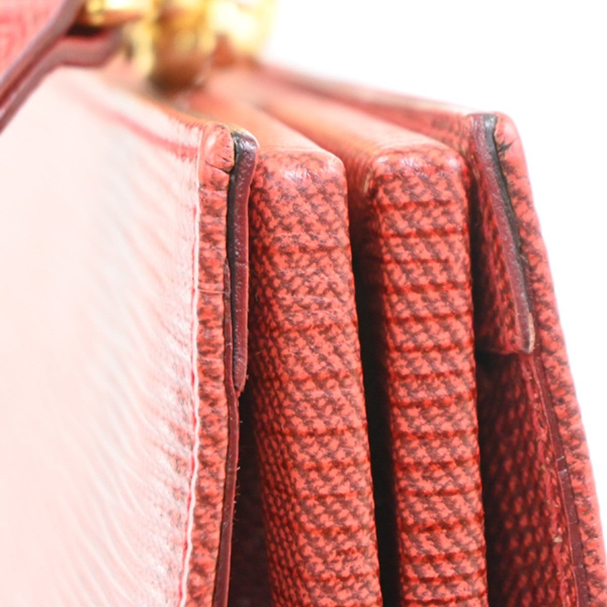 FENDI Logo FF 2way Shoulder Top Handle Bag Leather Red Italy 32CA965