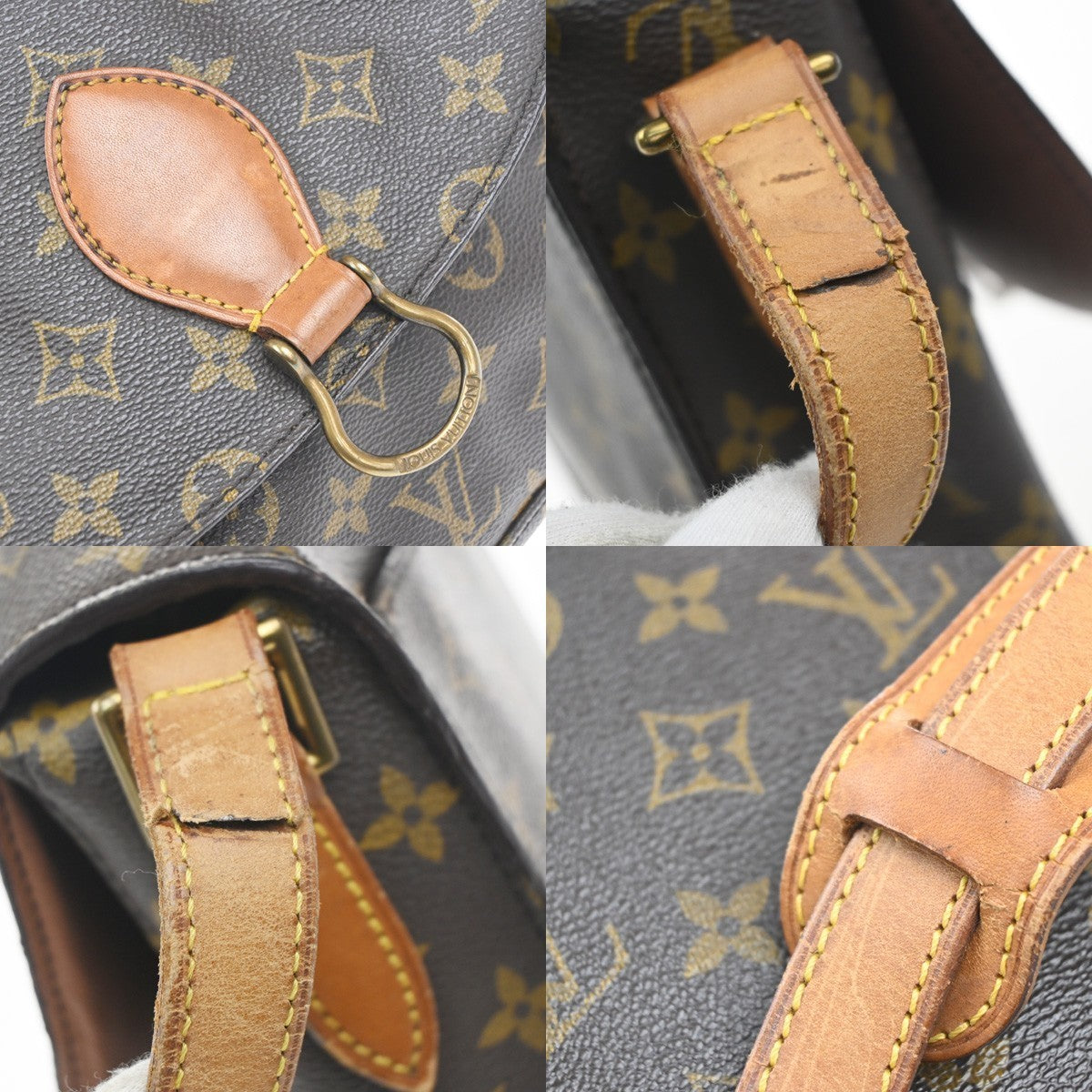 LOUIS VUITTON Saint Cloud GM Shoulder Bag Monogram Leather Brown M51242 34EG346