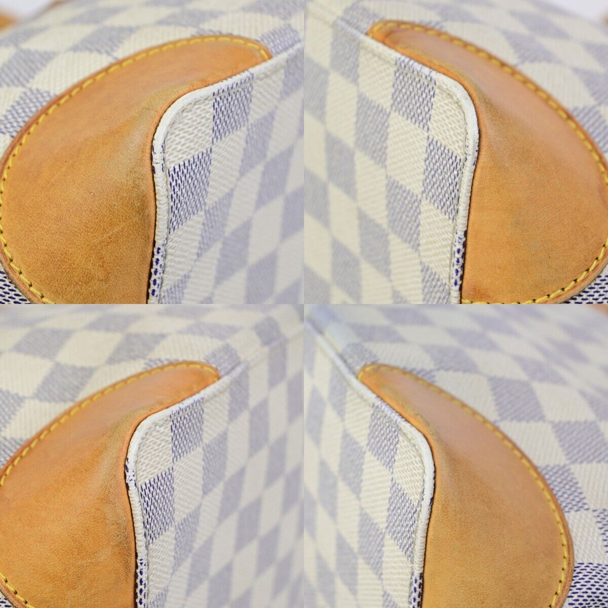 LOUIS VUITTON Hampstead PM Shoulder Bag Damier Azur Leather White N51207 16KA486