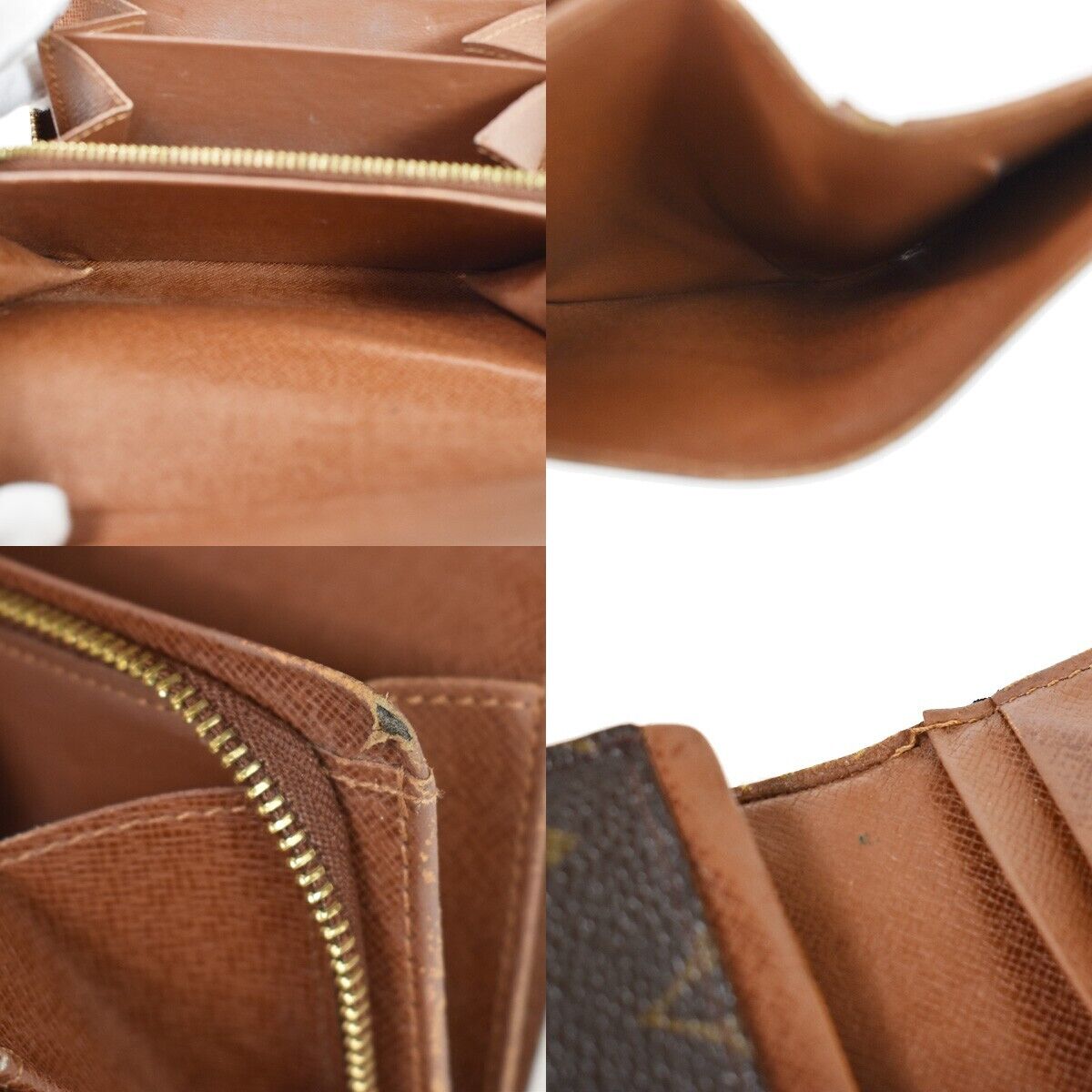 LOUIS VUITTON 5 Set Long Wallet Purse Monogram Matte Taiga Leather Brown 61GA567