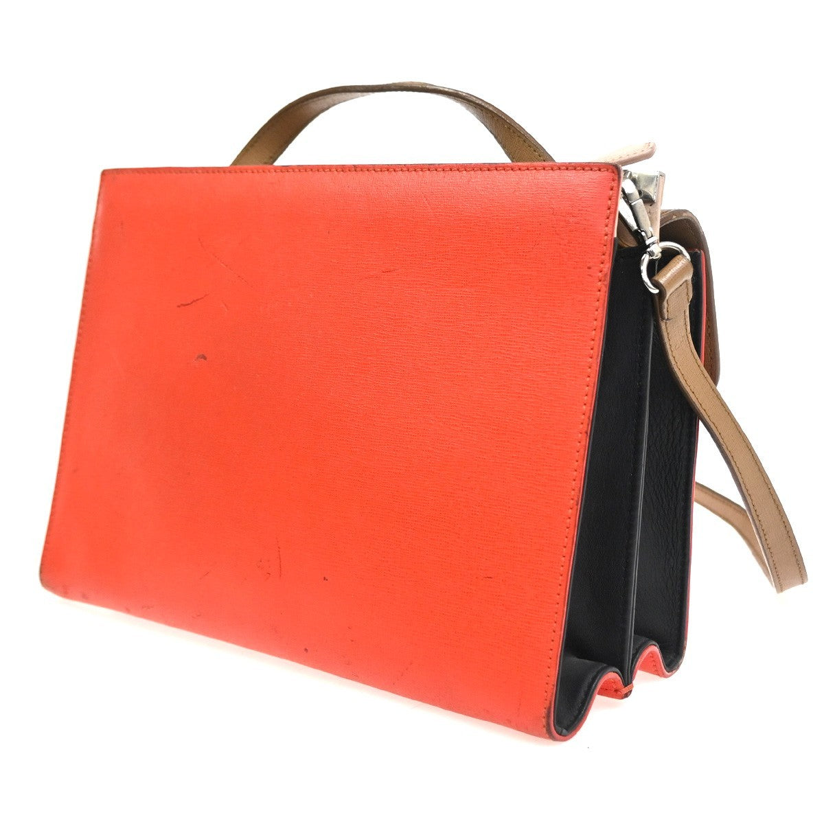 FENDI Demi Jour 2Way Shoulder Hand Bag Leather Tri Color BN RD BE SHW 64TA615