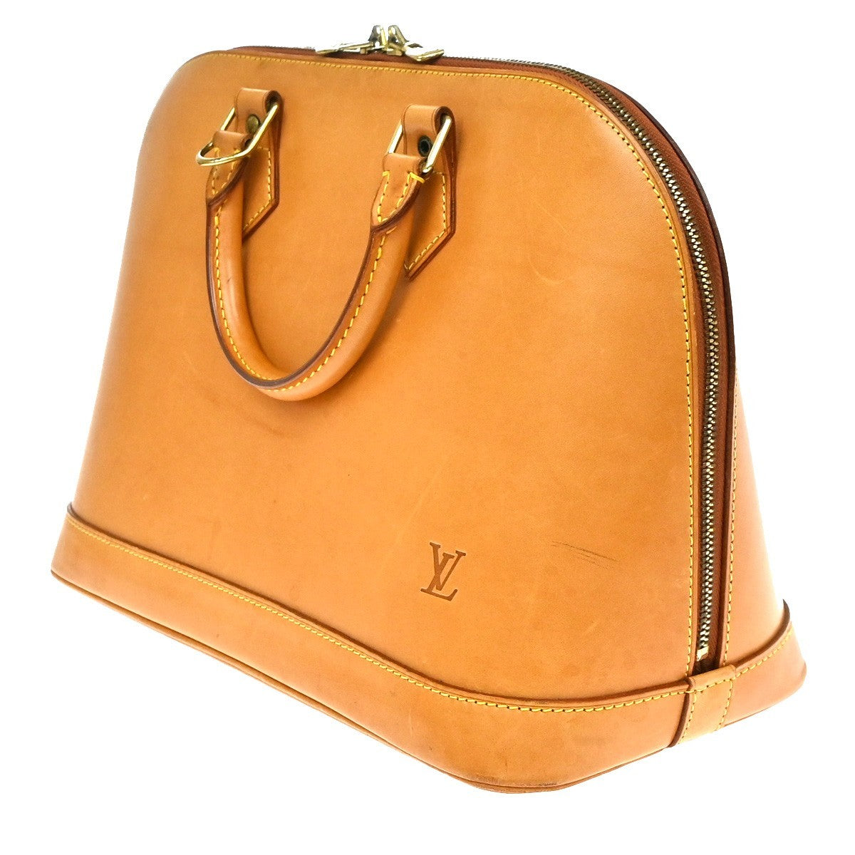 LOUIS VUITTON LV  Alma Hand Bag Nomade Leather Brown France M85394 70CB077