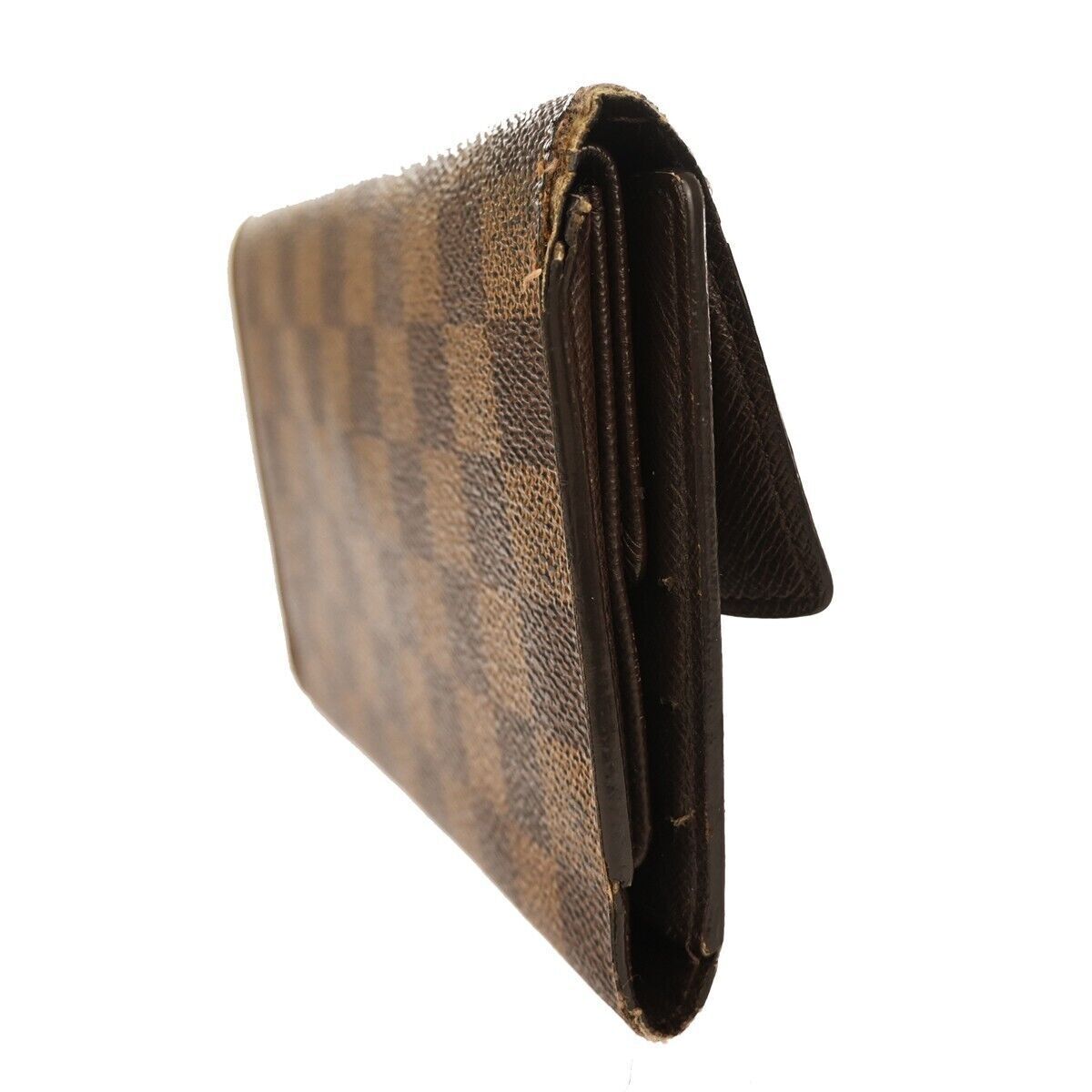 LOUIS VUITTON International Trifold Wallet Damier Leather Brown N61215 09GA185