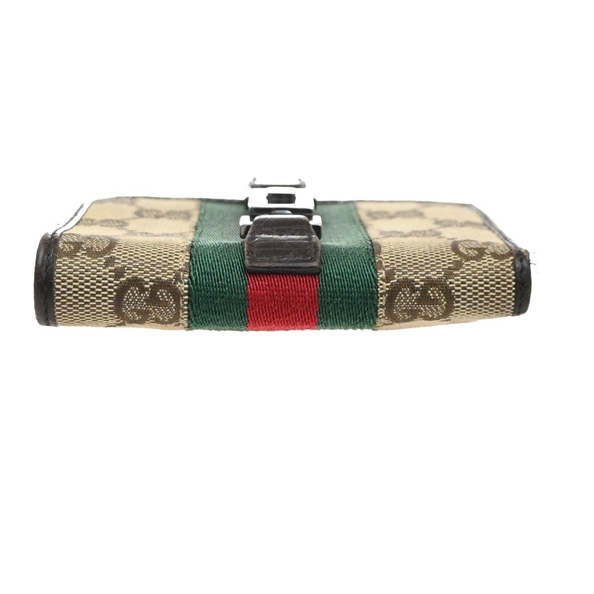 GUCCI Jackie GG Pattern Sherry Line Bifold Wallet Canvas Leather BE BN 07KC936
