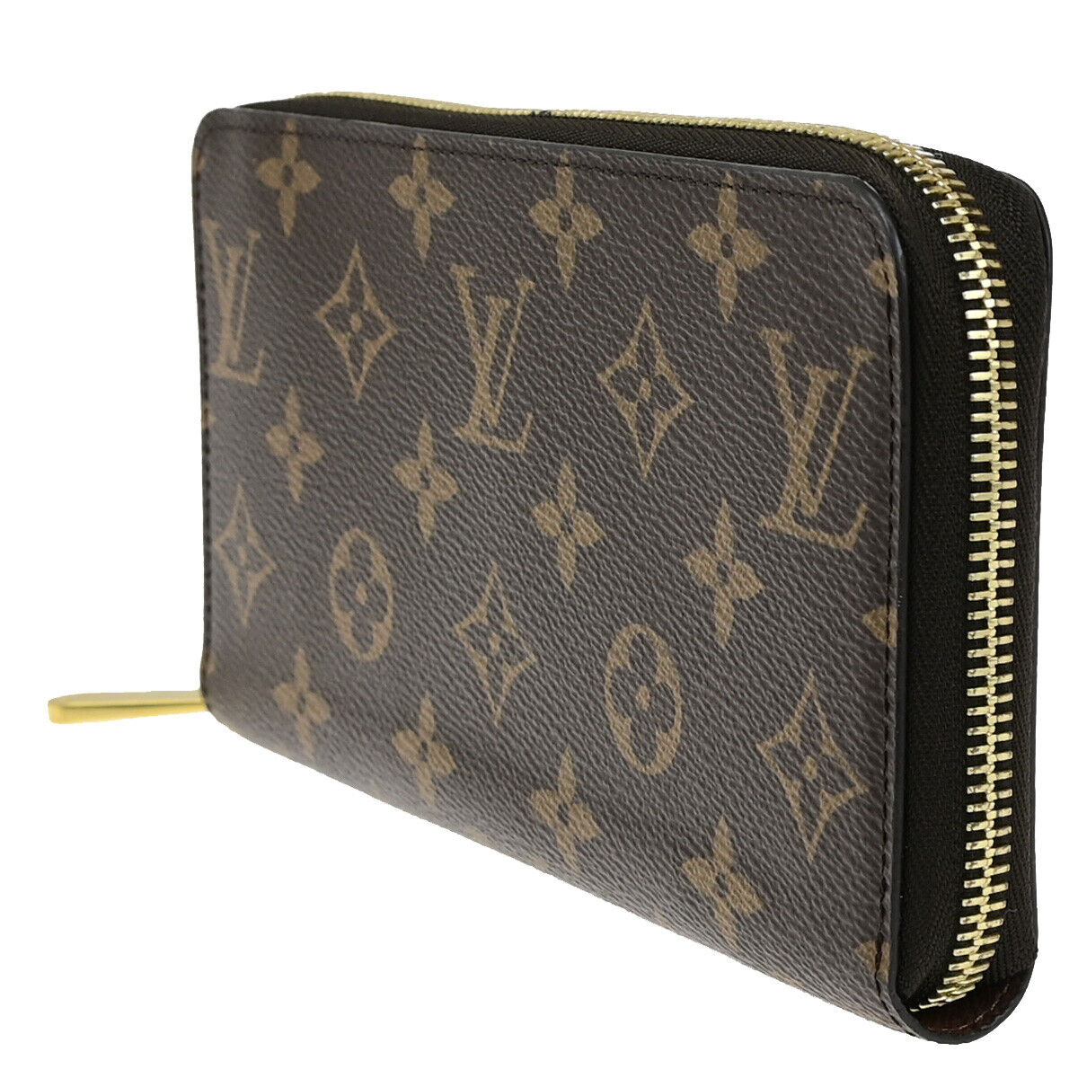 LOUIS VUITTON Zippy Long Wallet Purse Monogram Leather Brown M42616 20RF187