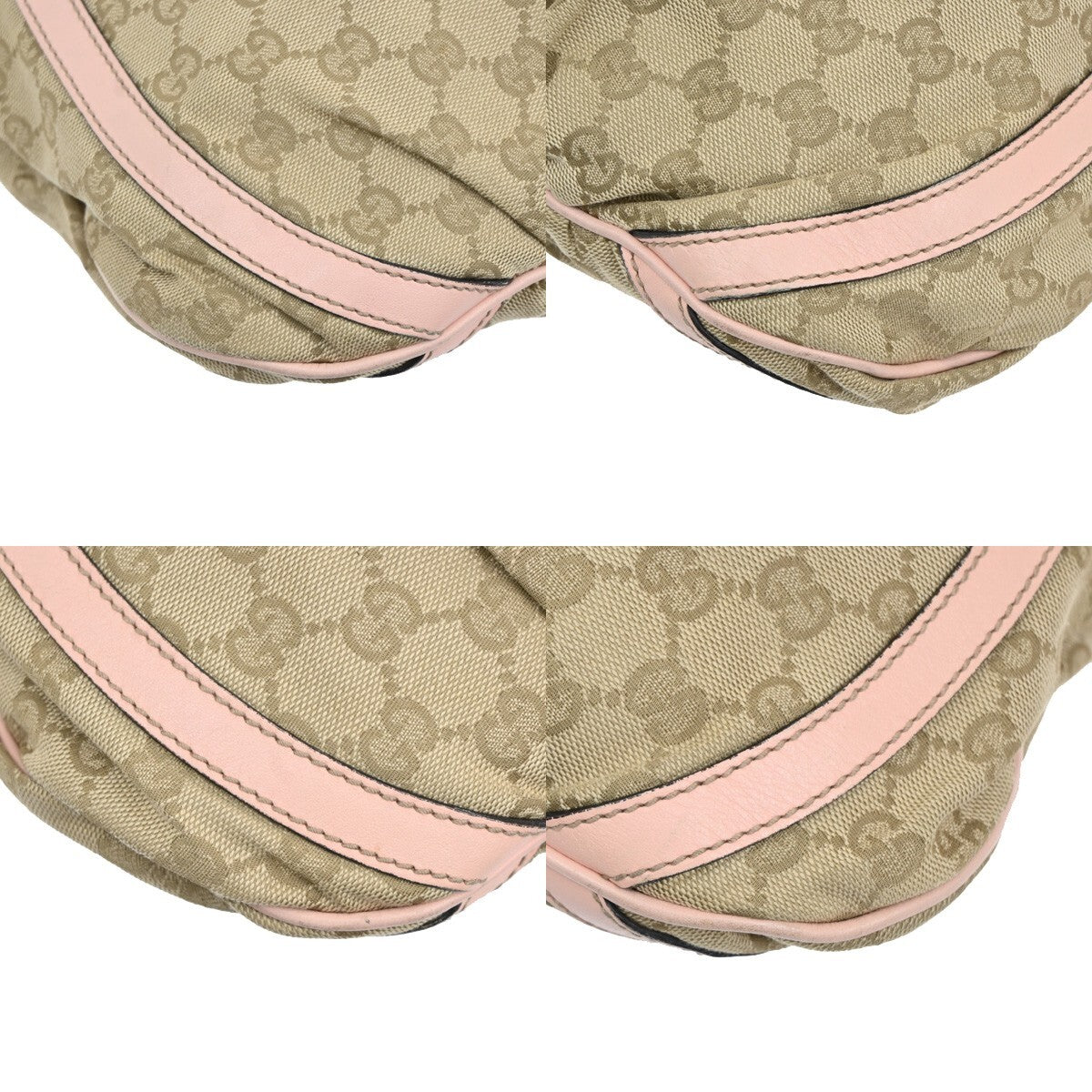 GUCCI Logo Abbey GG Pattern Shoulder Bag Canvas Leather Brown Pink GHW 86FB607