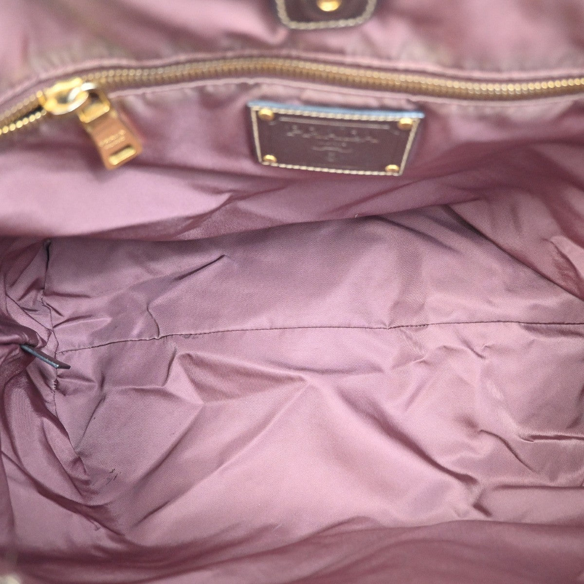 PRADA Logo Tote Shoulder Tote Bag Nylon Saffiano Leather Pink Red GHW 88KC483