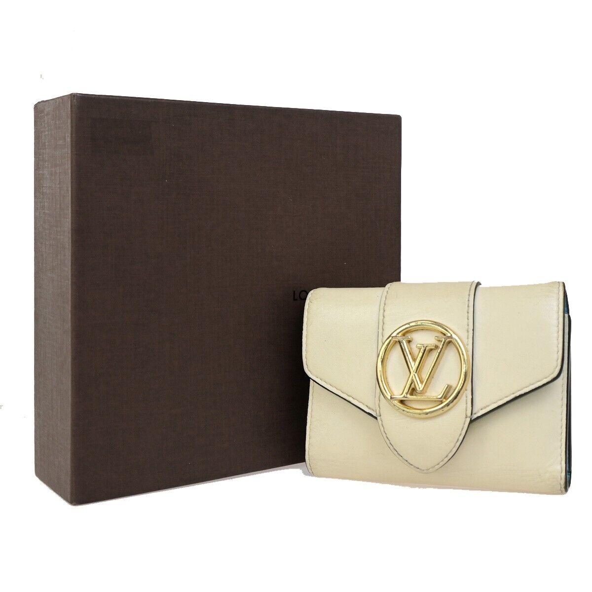 LOUIS VUITTON Portefeuille Pont Neuf Compact Wallet Leather Beige M69176 30KA393