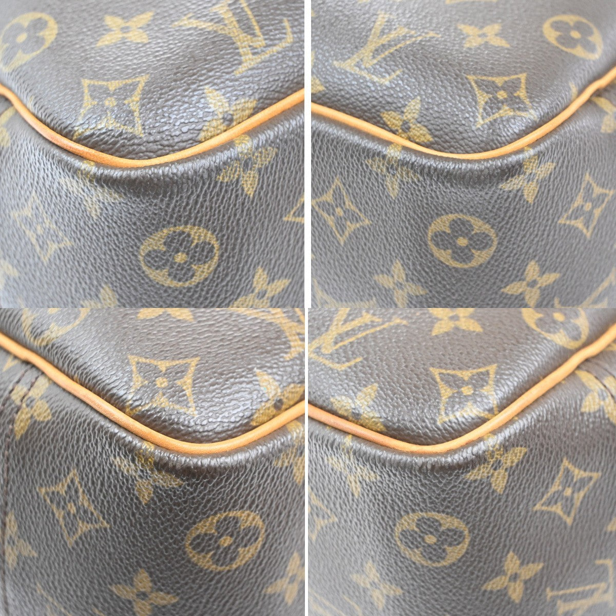 LOUIS VUITTON LV Logo Deauville Hand Bag Monogram Leather Brown M47270 18MA223