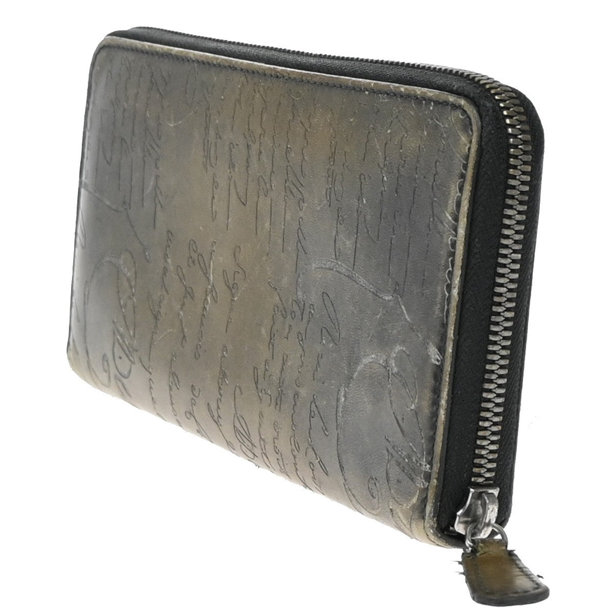 BERLUTI Logo Itauba Long Zip Around Wallet Scritto Leather Brown Italy 61EF704