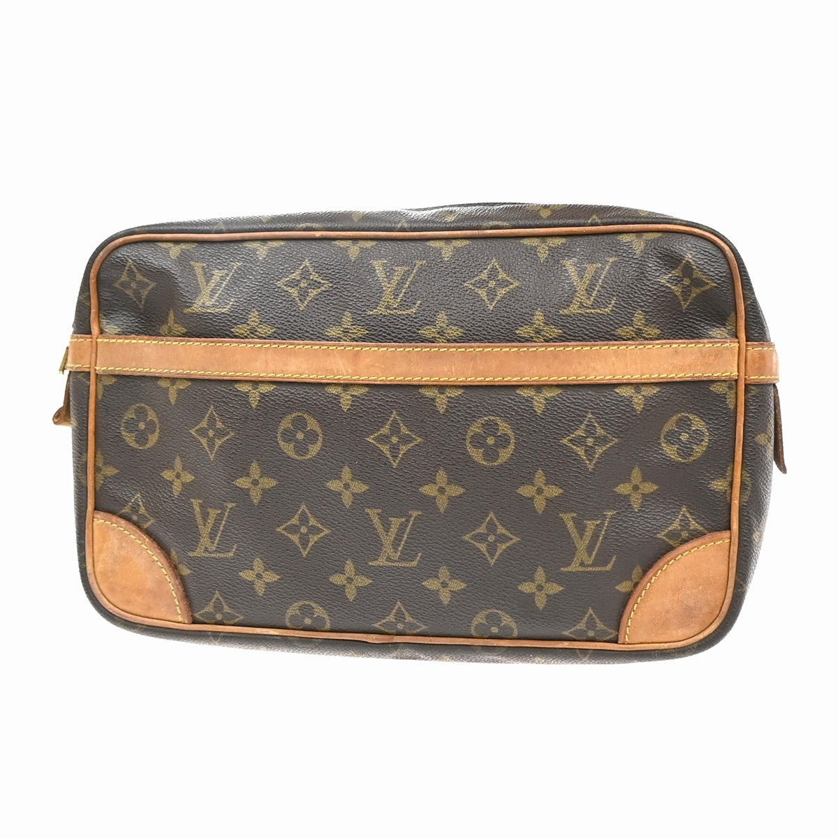 LOUIS VUITTON Compiegne 28 Clutch Hand Bag Monogram Leather Brown M51845 61YJ147