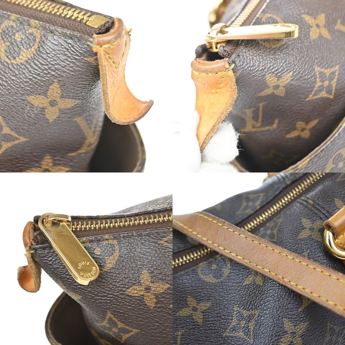 LOUIS VUITTON Logo Totally PM Shoulder Bag Monogram Leather Brown M56688 99YJ098