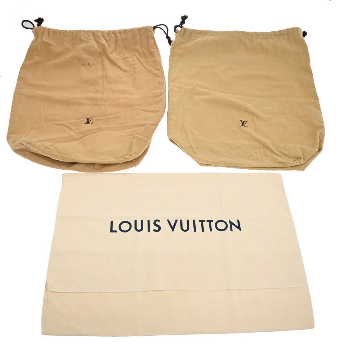 LOUIS VUITTON Logo 30 Set Drawstring Dust Bag Canvas Cotton Beige Brown 62MA431