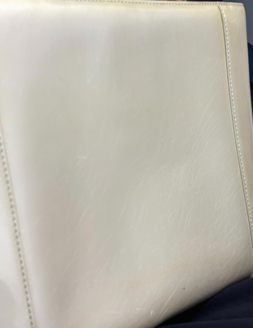 CHRISTIAN DIOR Malice Pearl 2Way Shoulder Bag Patent Leather Beige Italy 88KC463