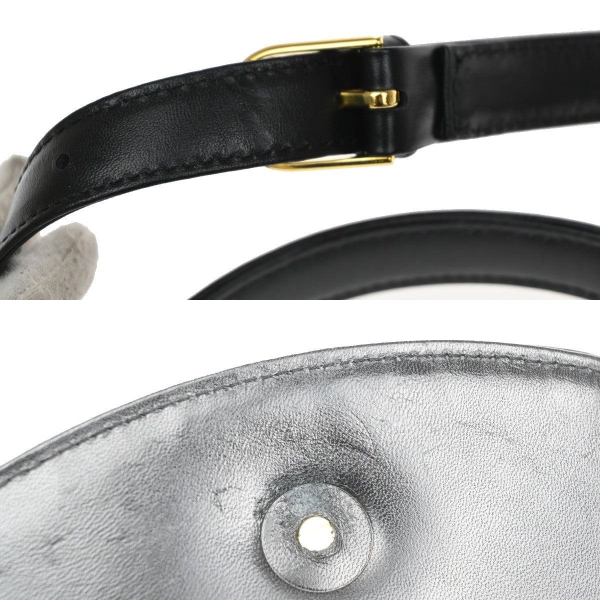 GIVENCHY Logo 2way Shoulder Hand Bag Leather Black GHW Japan 05MA543
