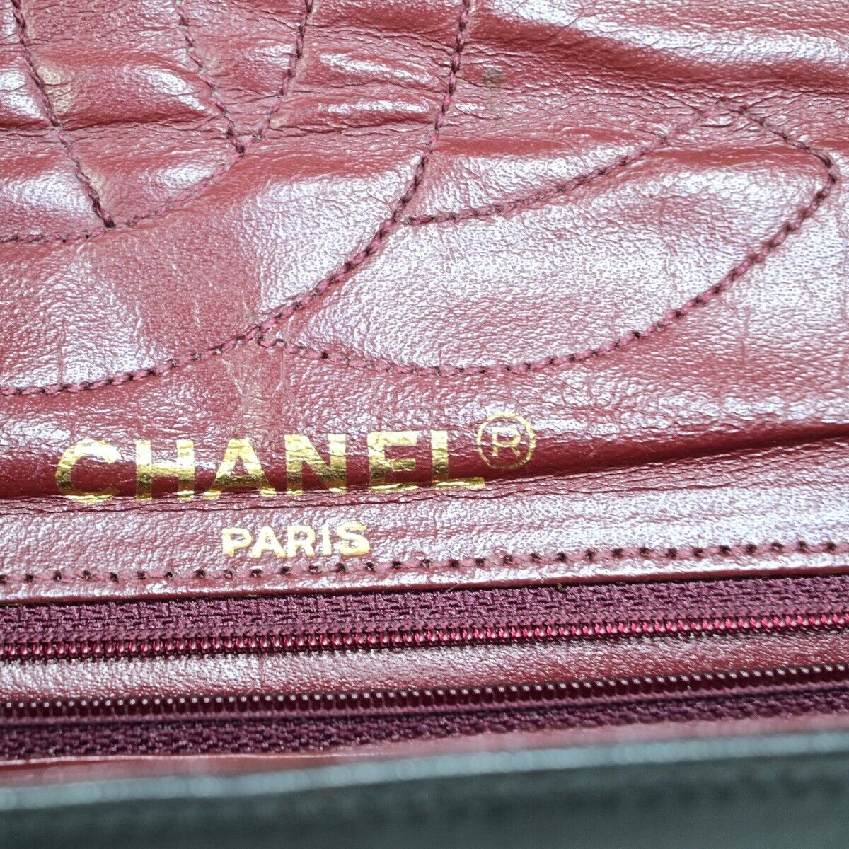 CHANEL CC Matelasse Paris Double Flap Chain Shoulder Bag Leather Black 644RF154