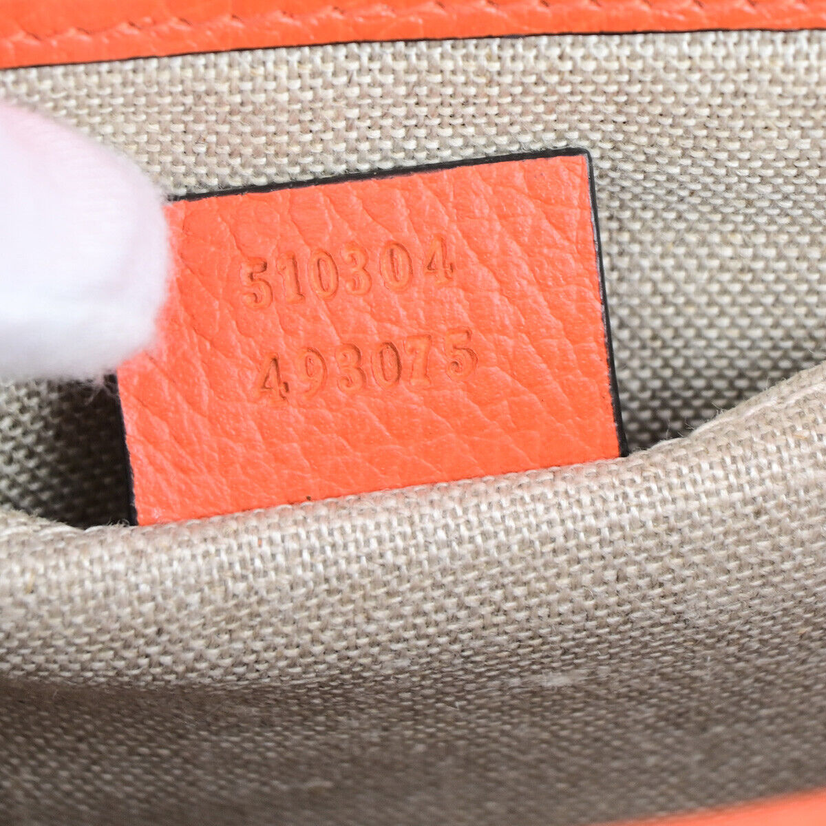 GUCCI Logo Interlocking G Chain Mini Shoulder Bag Leather Orange GHW 58YG618