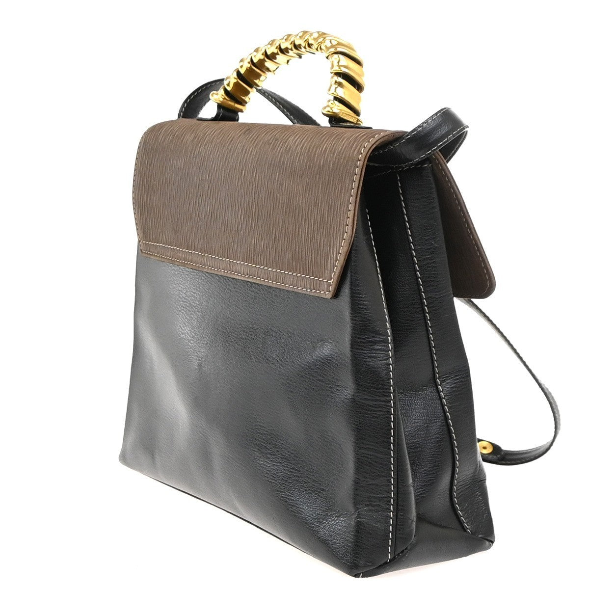 LOEWE Velazquez Twist Handle 2Way Shoulder Hand Bag Leather BN BK GHW 83KC689