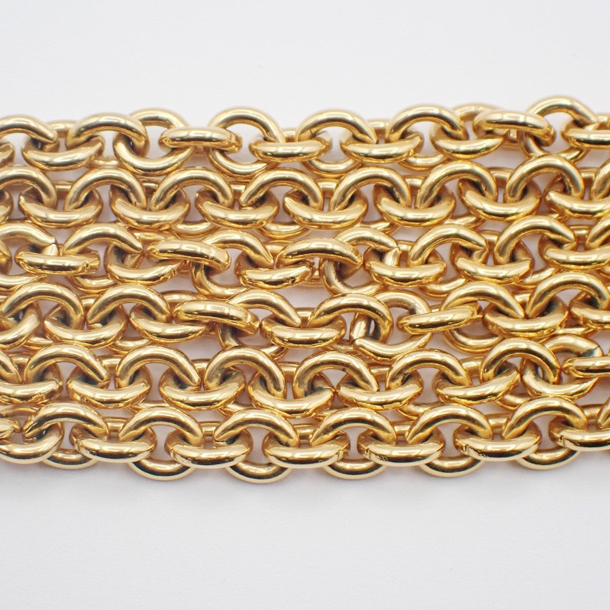 CHANEL CC Logo Cross Chain Long Necklace Pendant 94P Gold France Vintage 53RL935