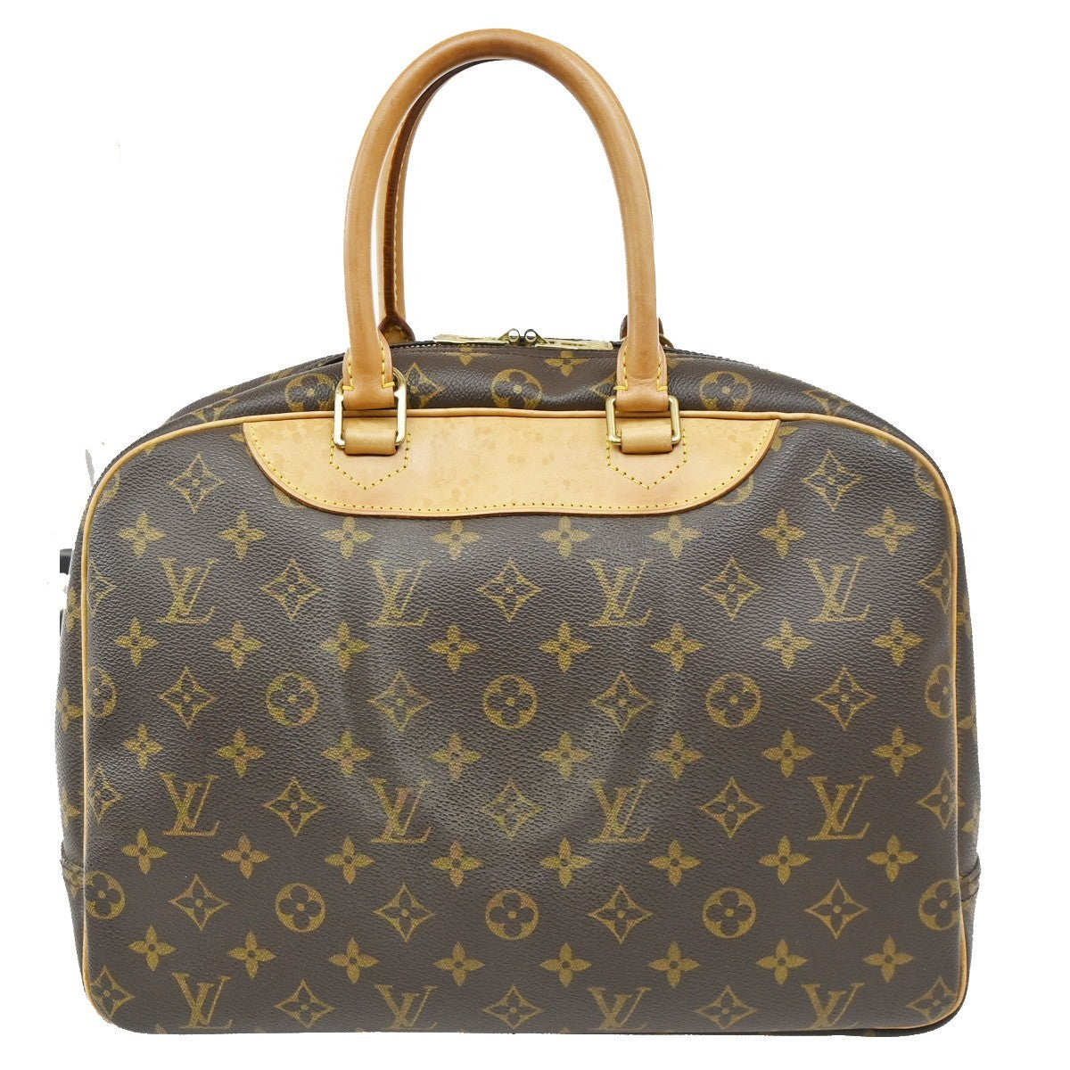 LOUIS VUITTON LV Logo Deauville Hand Bag Monogram Leather Brown M47270 32CA250