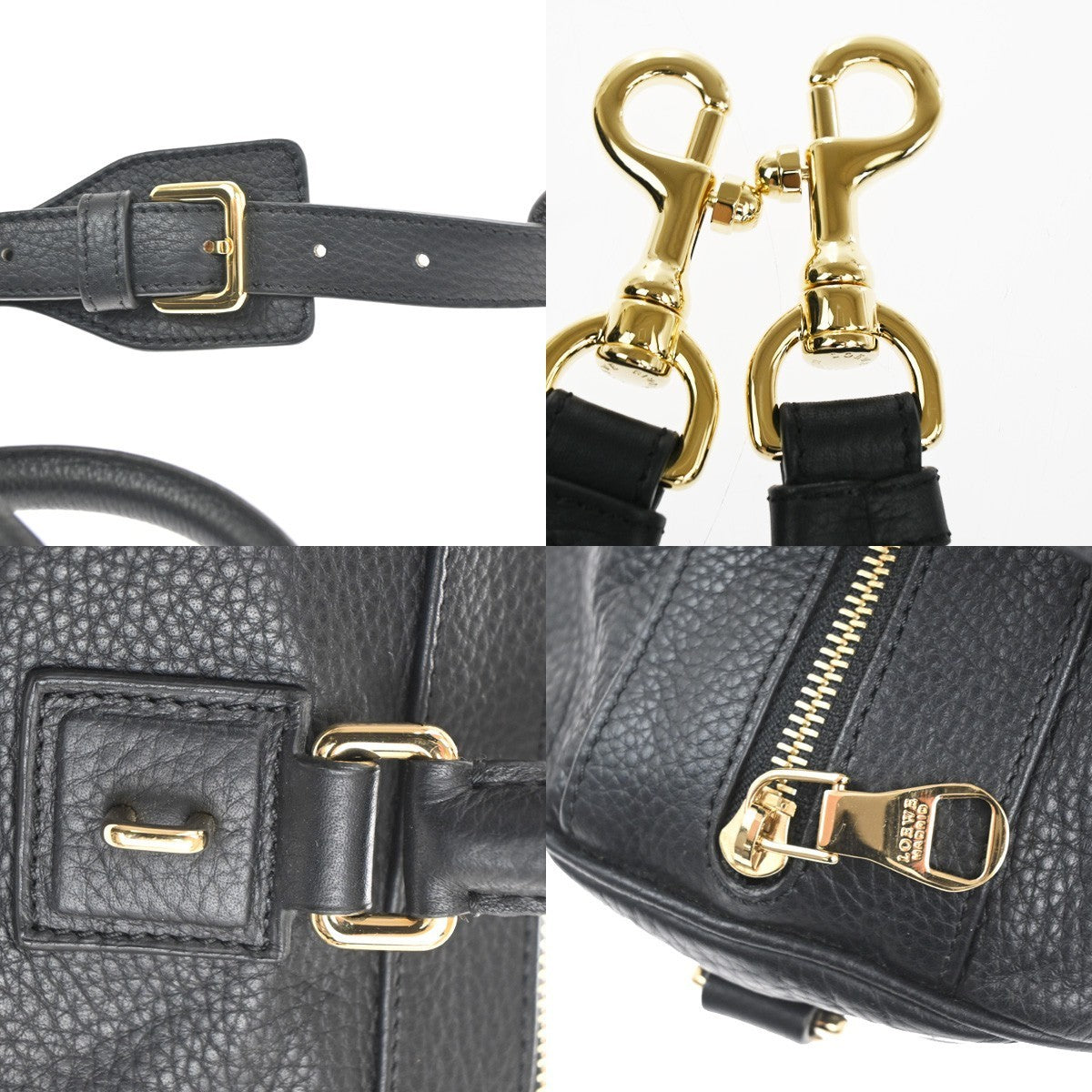 LOEWE Logo Anagram 2Way Shoulder Hand Bag Leather Black GHW Spain 95RL702