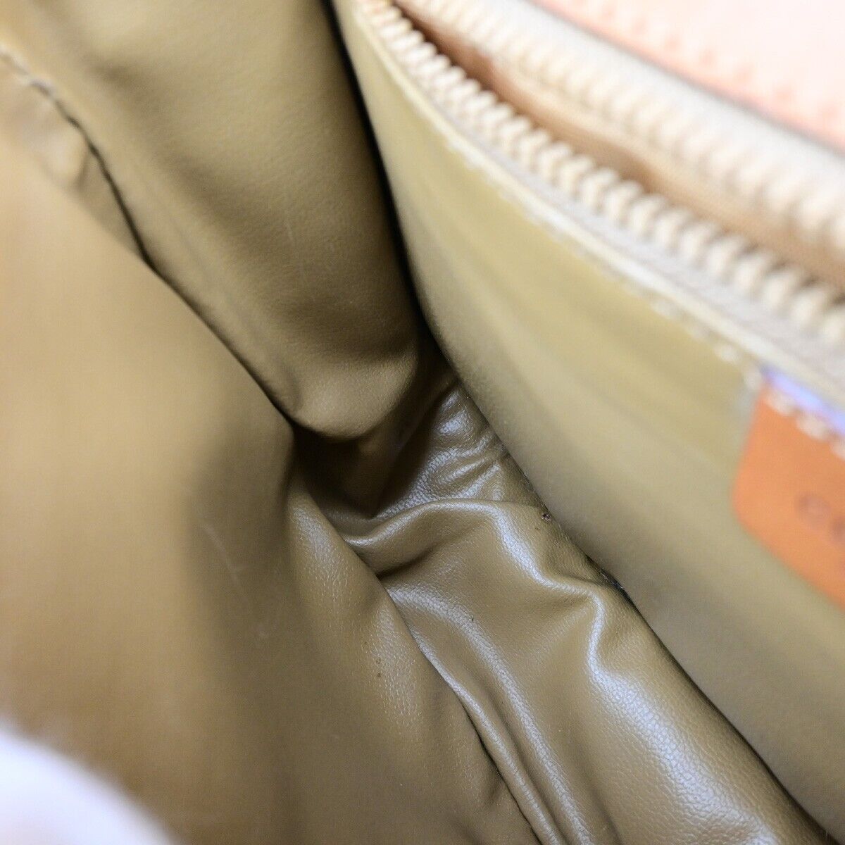 CELINE Logo Macadam Pattern Shoulder Bag PVC Leather Beige Italy 04EB477