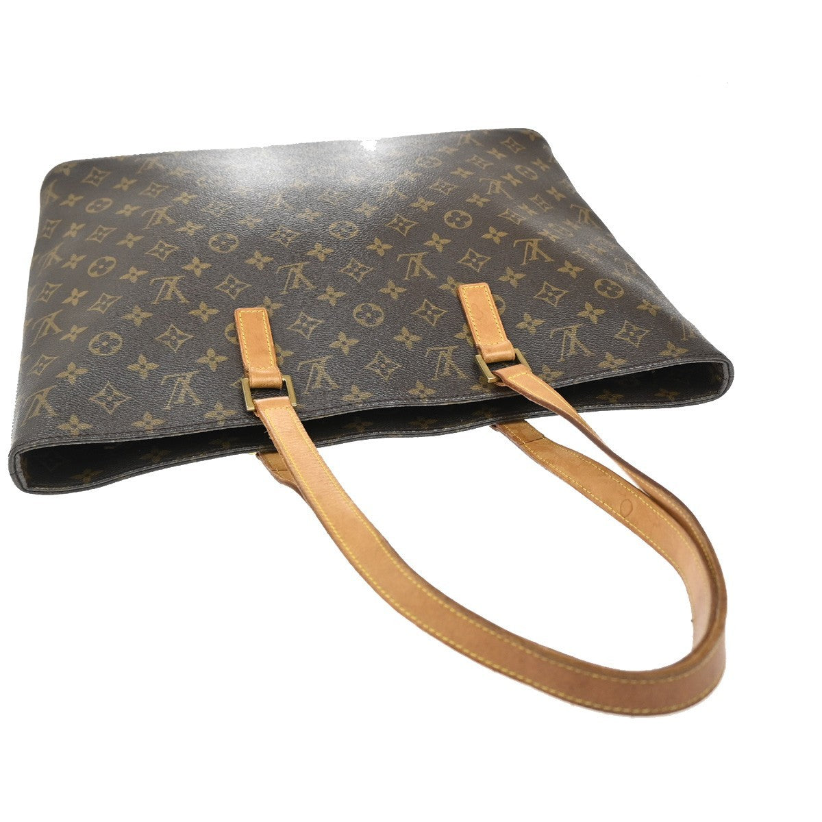 LOUIS VUITTON Logo Luco Shoulder Tote Bag Monogram Leather Brown M51155 85EF827