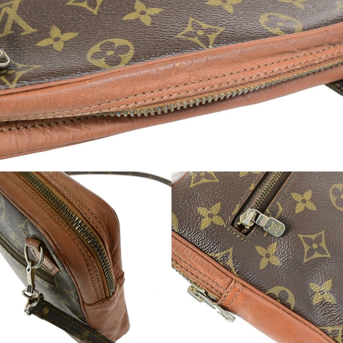 LOUIS VUITTON Pochette Sport Clutch Shoulder Bag Monogram Leather Brown 61EB425