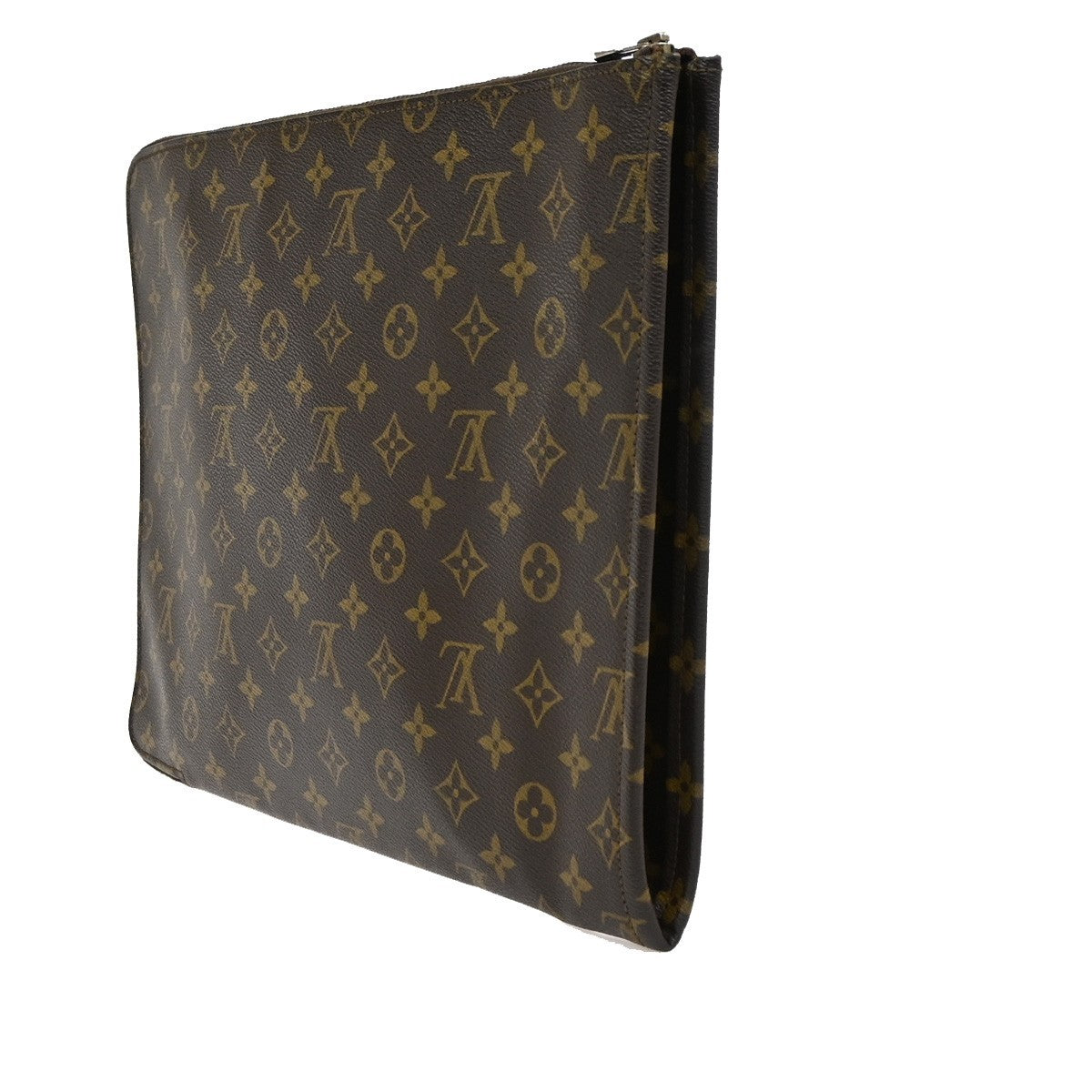 LOUIS VUITTON Poche Documents Clutch Bag Monogram Leather Brown M53456 61CA947