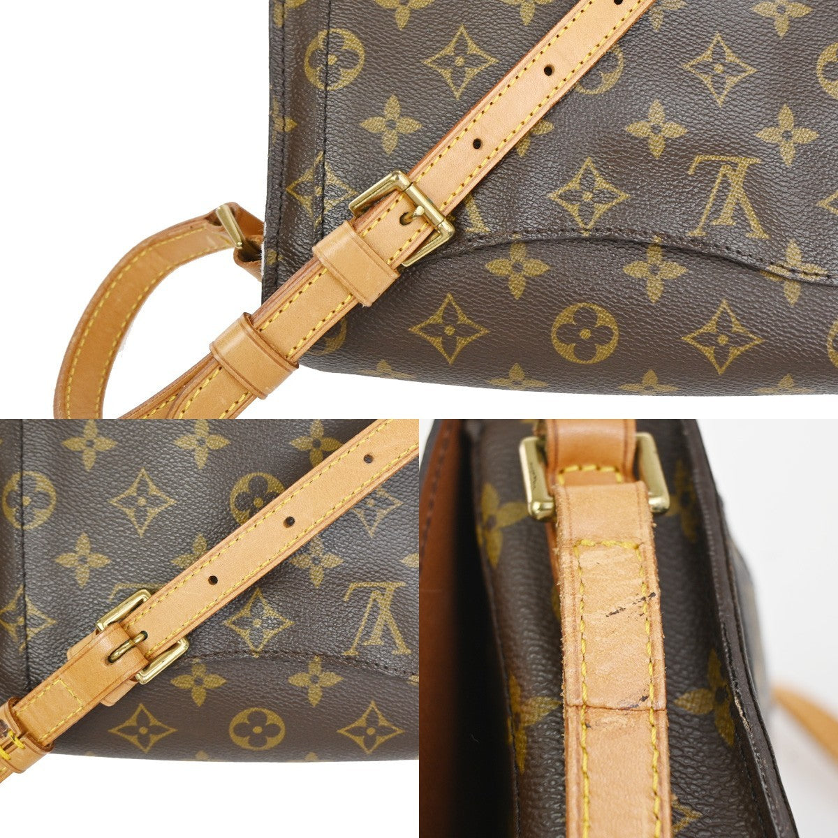 LOUIS VUITTON Saint Cloud MM Shoulder Bag Monogram Leather Brown M51243 82KC898