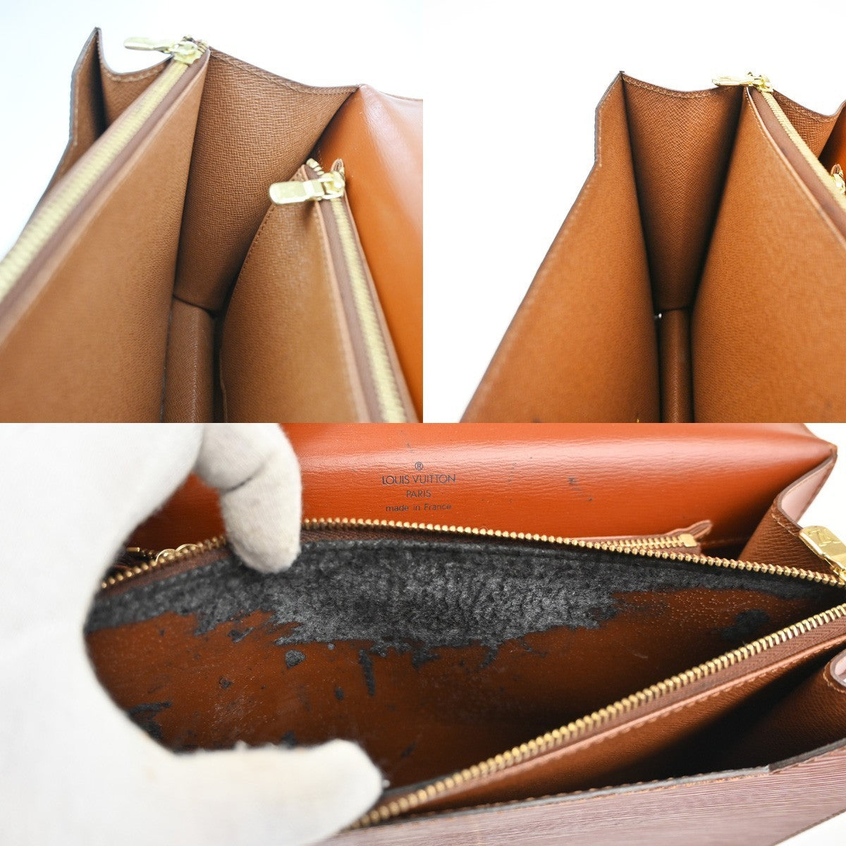 LOUIS VUITTON Concorde Hand Bag Epi Leather Brown Gold France M52133 85CA714