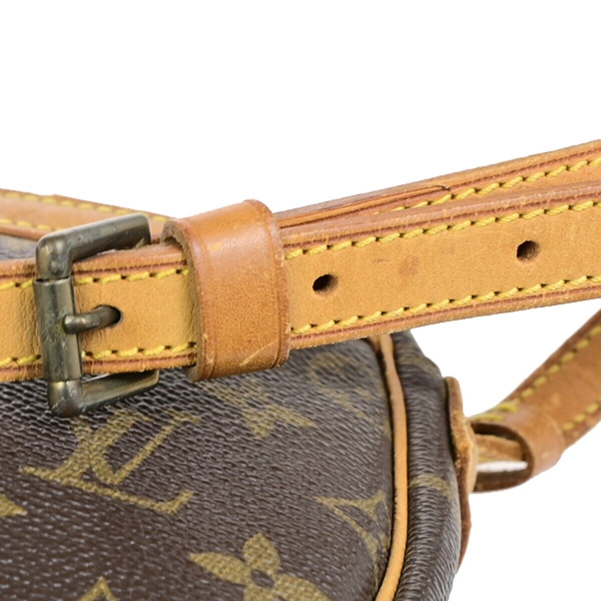 LOUIS VUITTON Jeune Fille MM Shoulder Bag Monogram Leather Brown  M51226 32ED038