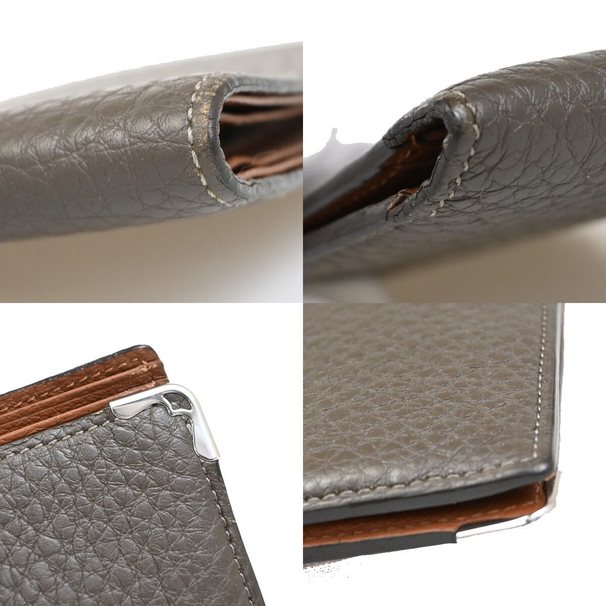 Must De Cartier 2C Logo Bifold Compact Wallet Leather Brown SHW 01EE270