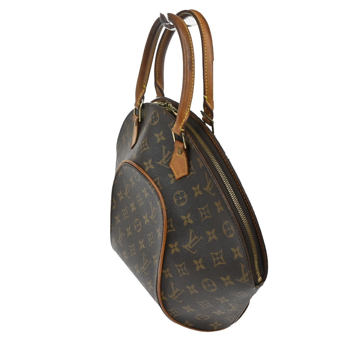 LOUIS VUITTON LV Logos Ellipse MM Hand Bag Monogram Leather Brown M51126 70TA322