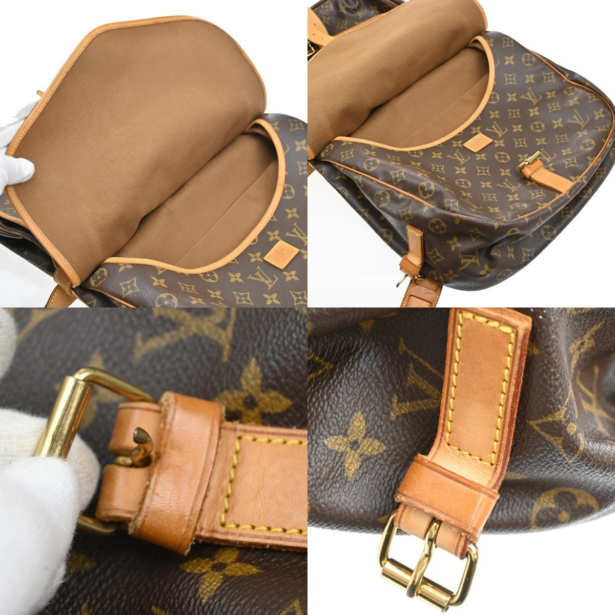 LOUIS VUITTON Saumur 35 Shoulder Bag Monogram Leather BN France M42254 72SA087
