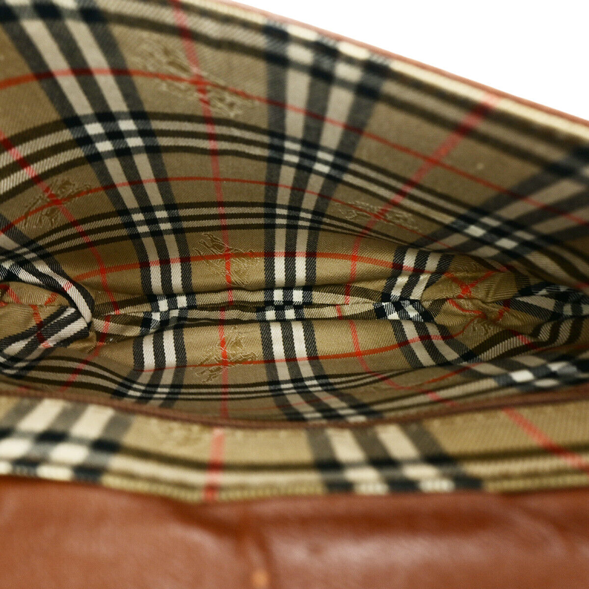 Burberrys Logo Crossbody Shoulder Bag Nova Check Leather Brown GHW 07YF249