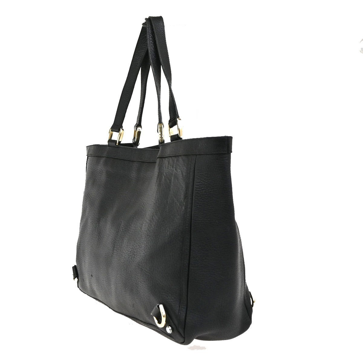 GUCCI GG Pattern Abbey D-ring Shoulder Teto Bag Leather Black Italy GHW 32KC926