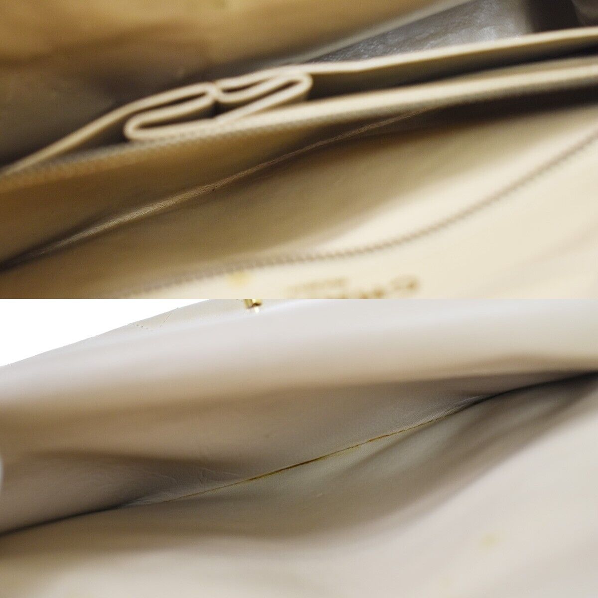 CHANEL CC Double Flap Paris Matelasse Chain Shoulder Bag Beige Vintage 648RH752