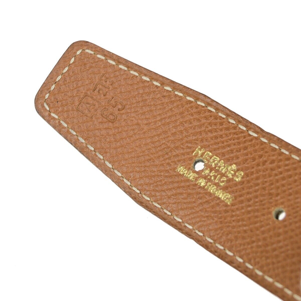HERMES H Logo Constance Reversible Buckle Belt Leather #65 Black Brown 34YG811