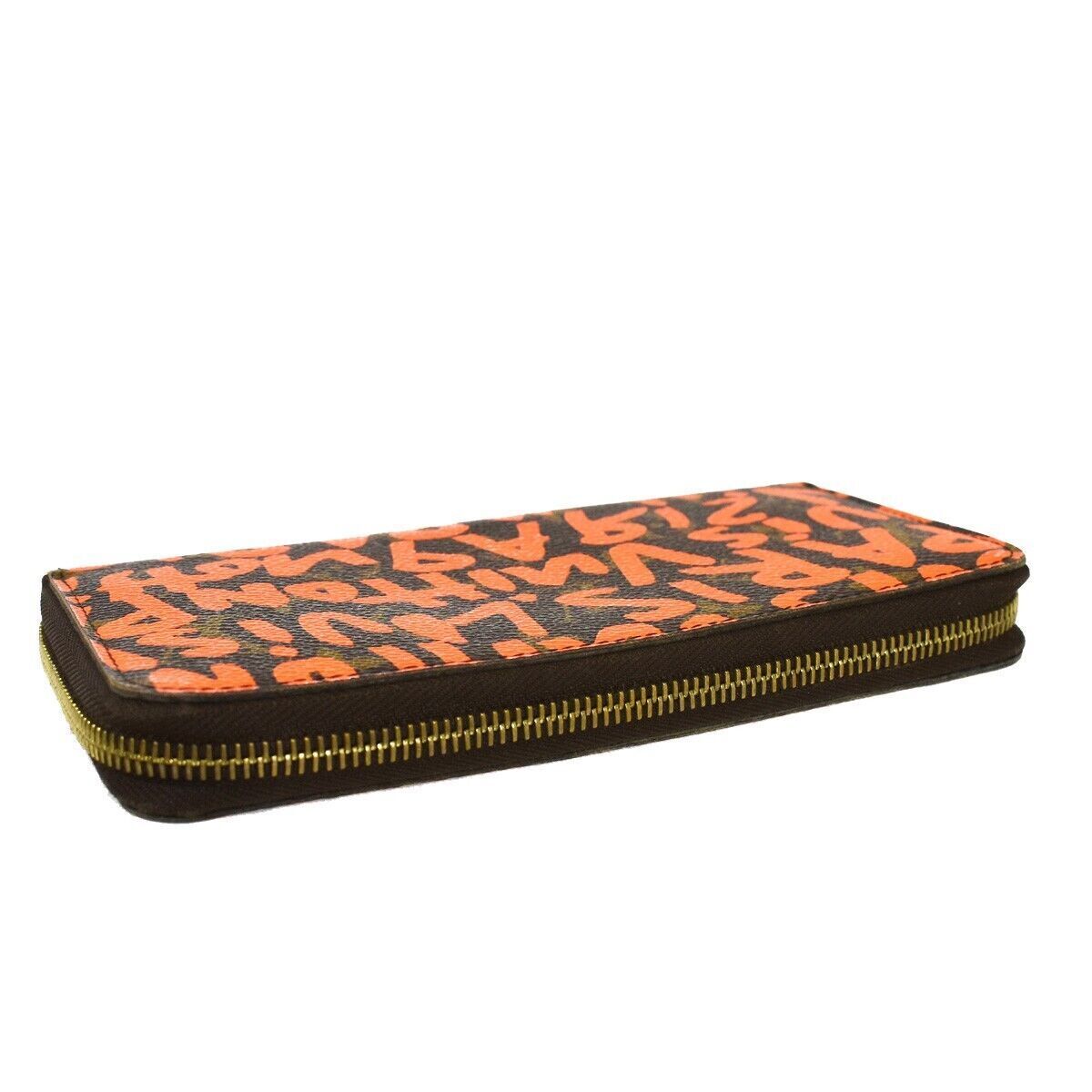 LOUIS VUITTON Zippy Wallet Long Bifold Monogram Graffiti Brown OE M93711 87YC247