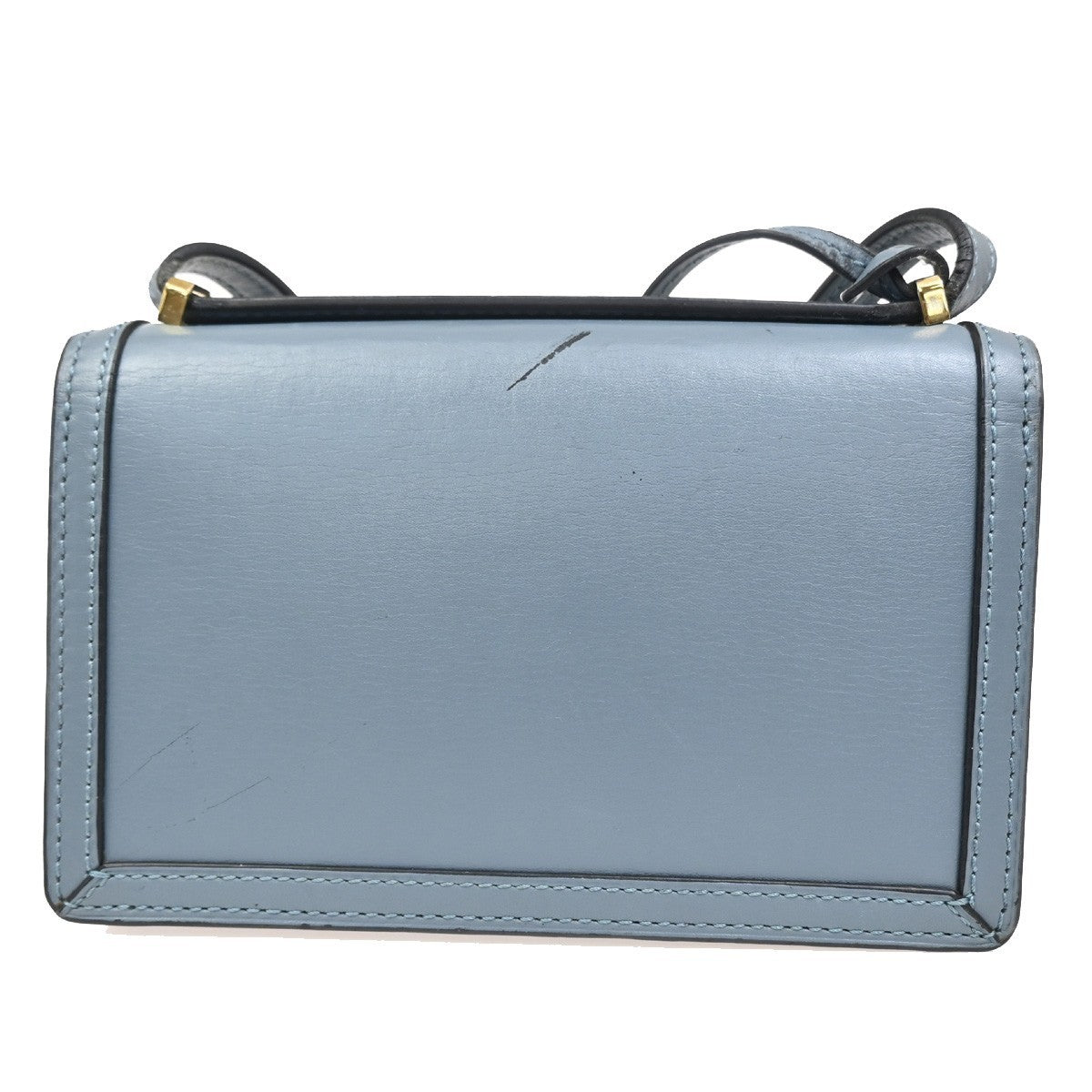 LOEWE Logo Barcelona Mini Shoulder Hand Bag Leather Blue GHW Spain 72RL756