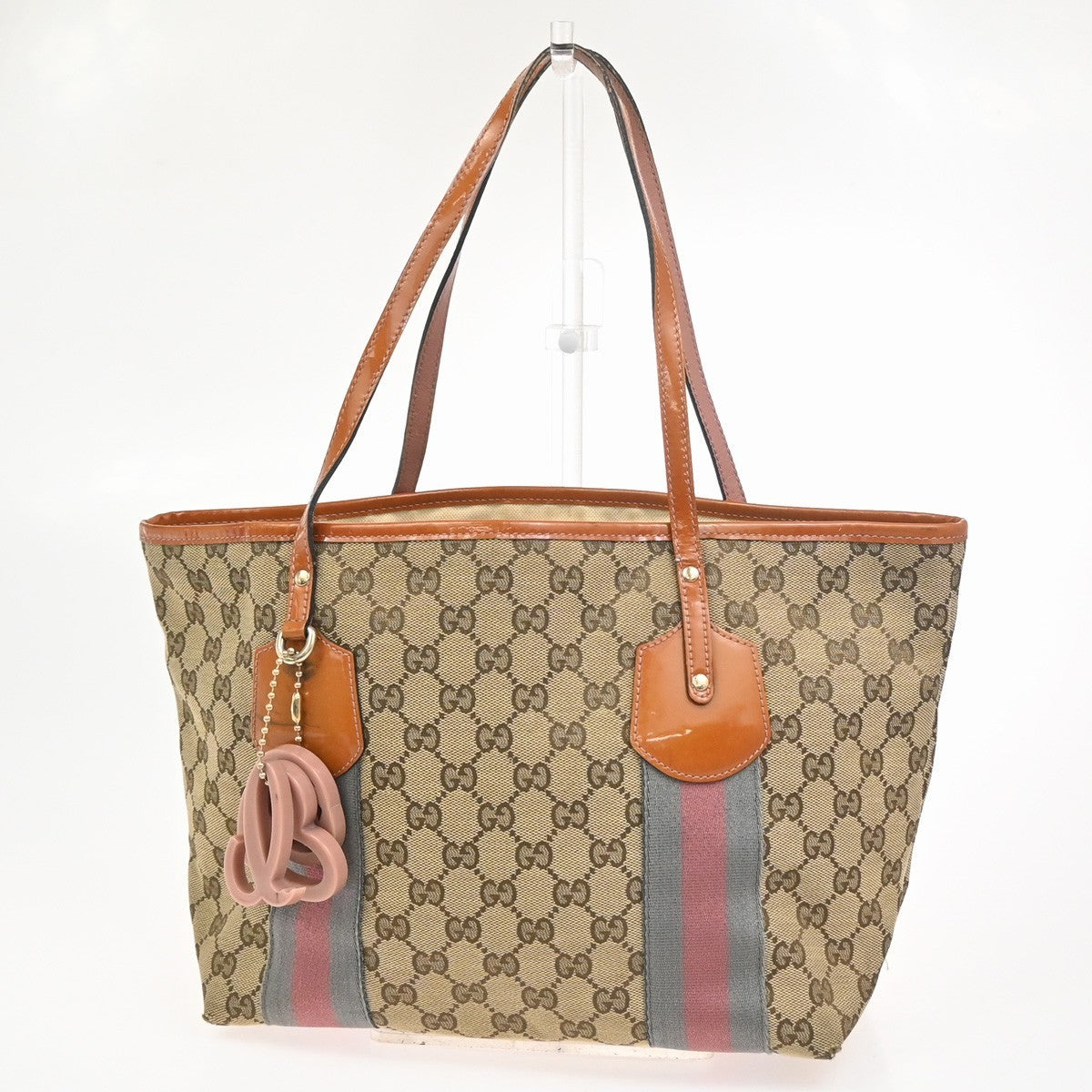 GUCCI GG Jolie Charms Shoulder Tote Bag Canvas Patent Leather BN Italy 04ZA323